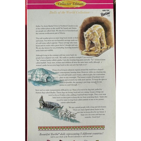 1996 Arctic Barbie Dolls of the World Collector Edition NRFB #16495 - Picture 2 of 3